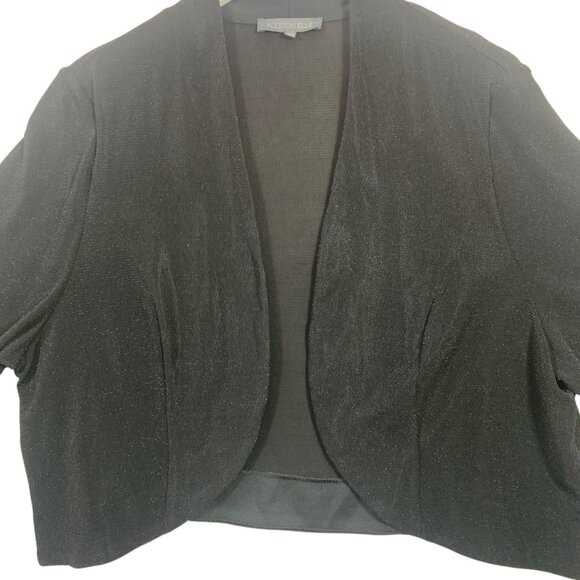plus size bolero Glitter womens 3/4 Sleeve shrug  Additional Elle black size 2x - Picture 6 of 9